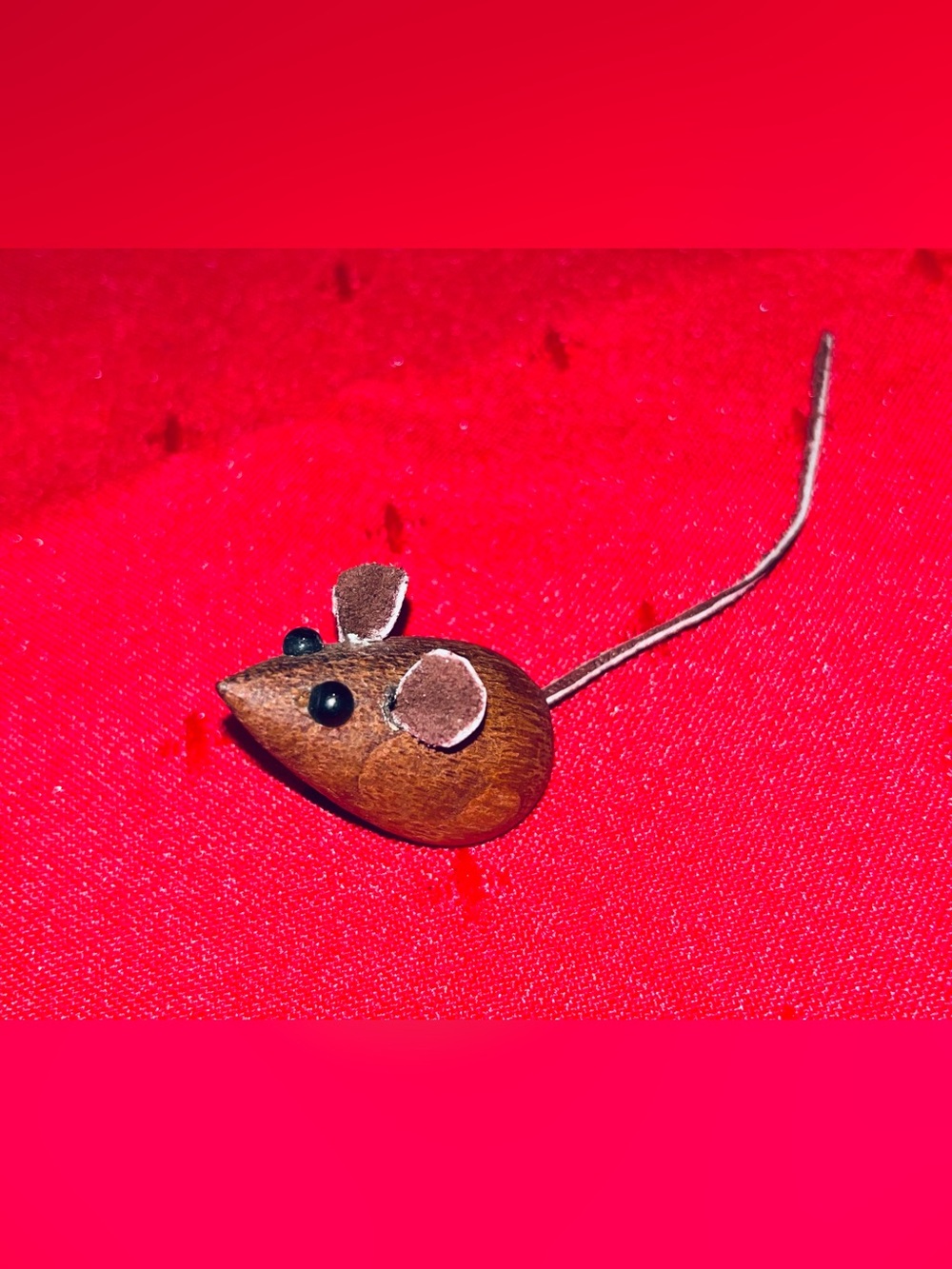 Vintage Denmark 1950 s teak wood mouse collectible